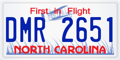 NC license plate DMR2651
