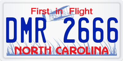 NC license plate DMR2666