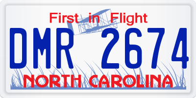 NC license plate DMR2674