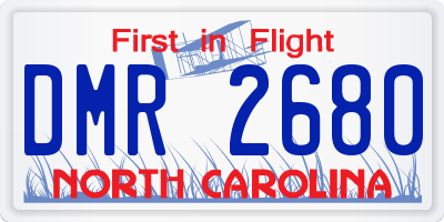 NC license plate DMR2680