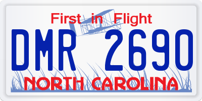 NC license plate DMR2690