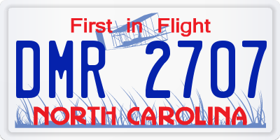 NC license plate DMR2707