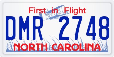 NC license plate DMR2748