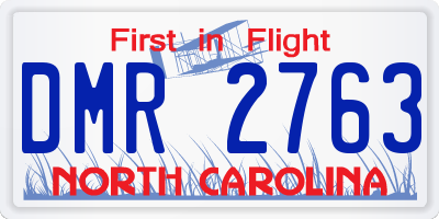 NC license plate DMR2763