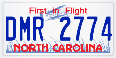 NC license plate DMR2774