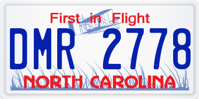 NC license plate DMR2778