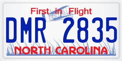 NC license plate DMR2835