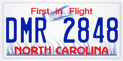 NC license plate DMR2848