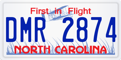 NC license plate DMR2874