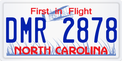 NC license plate DMR2878