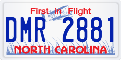NC license plate DMR2881