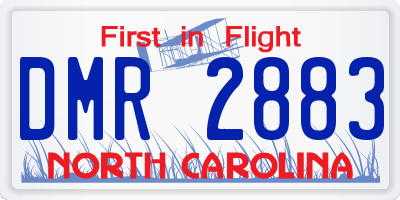 NC license plate DMR2883