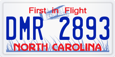 NC license plate DMR2893