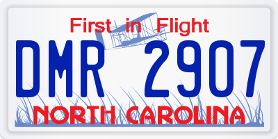NC license plate DMR2907