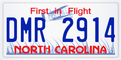 NC license plate DMR2914