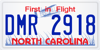 NC license plate DMR2918