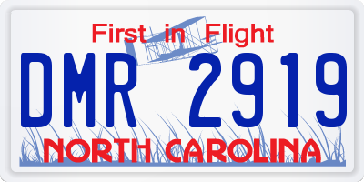 NC license plate DMR2919