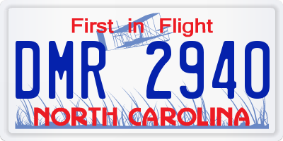 NC license plate DMR2940