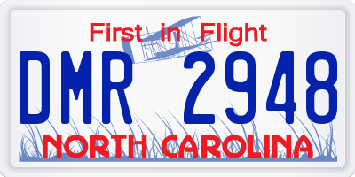 NC license plate DMR2948