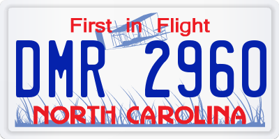NC license plate DMR2960