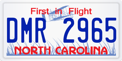 NC license plate DMR2965