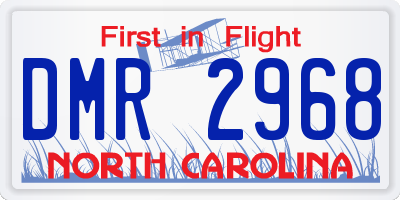 NC license plate DMR2968