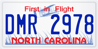 NC license plate DMR2978