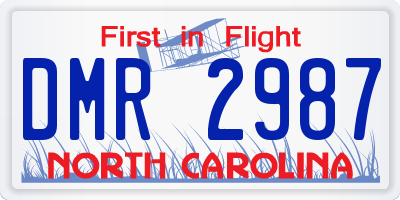 NC license plate DMR2987