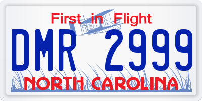 NC license plate DMR2999