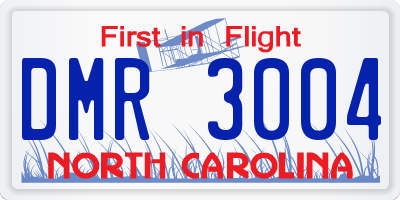 NC license plate DMR3004