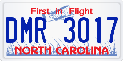 NC license plate DMR3017