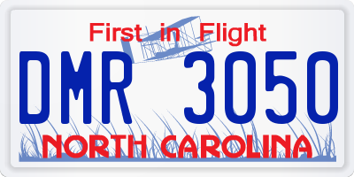 NC license plate DMR3050