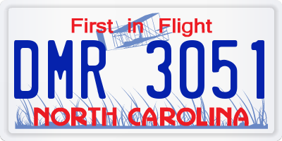 NC license plate DMR3051