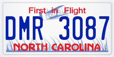NC license plate DMR3087