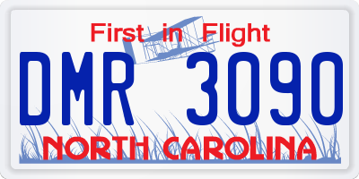 NC license plate DMR3090