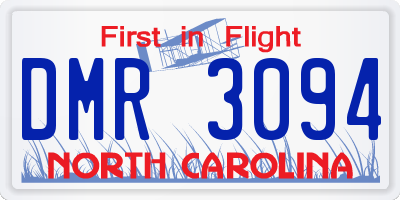 NC license plate DMR3094