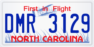 NC license plate DMR3129