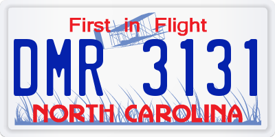 NC license plate DMR3131