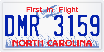 NC license plate DMR3159