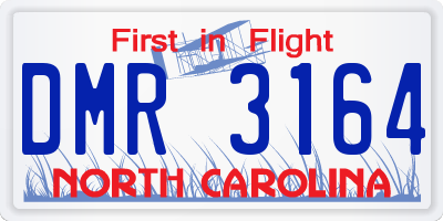 NC license plate DMR3164