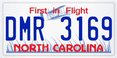NC license plate DMR3169