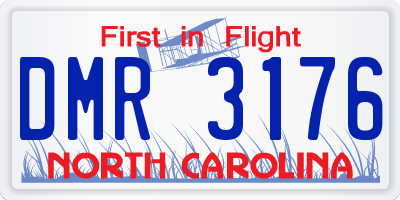 NC license plate DMR3176