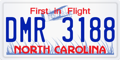 NC license plate DMR3188