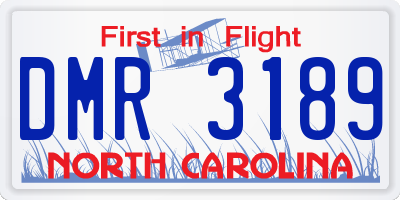 NC license plate DMR3189