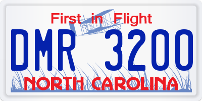 NC license plate DMR3200