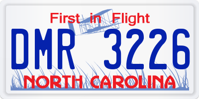 NC license plate DMR3226