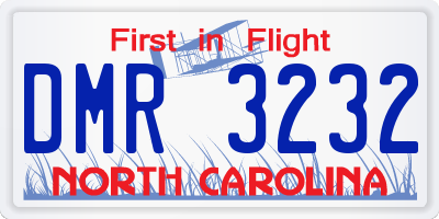 NC license plate DMR3232