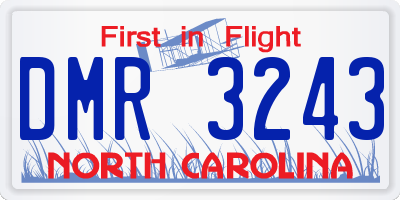 NC license plate DMR3243