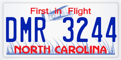 NC license plate DMR3244