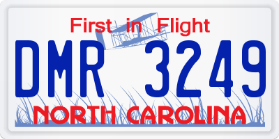 NC license plate DMR3249